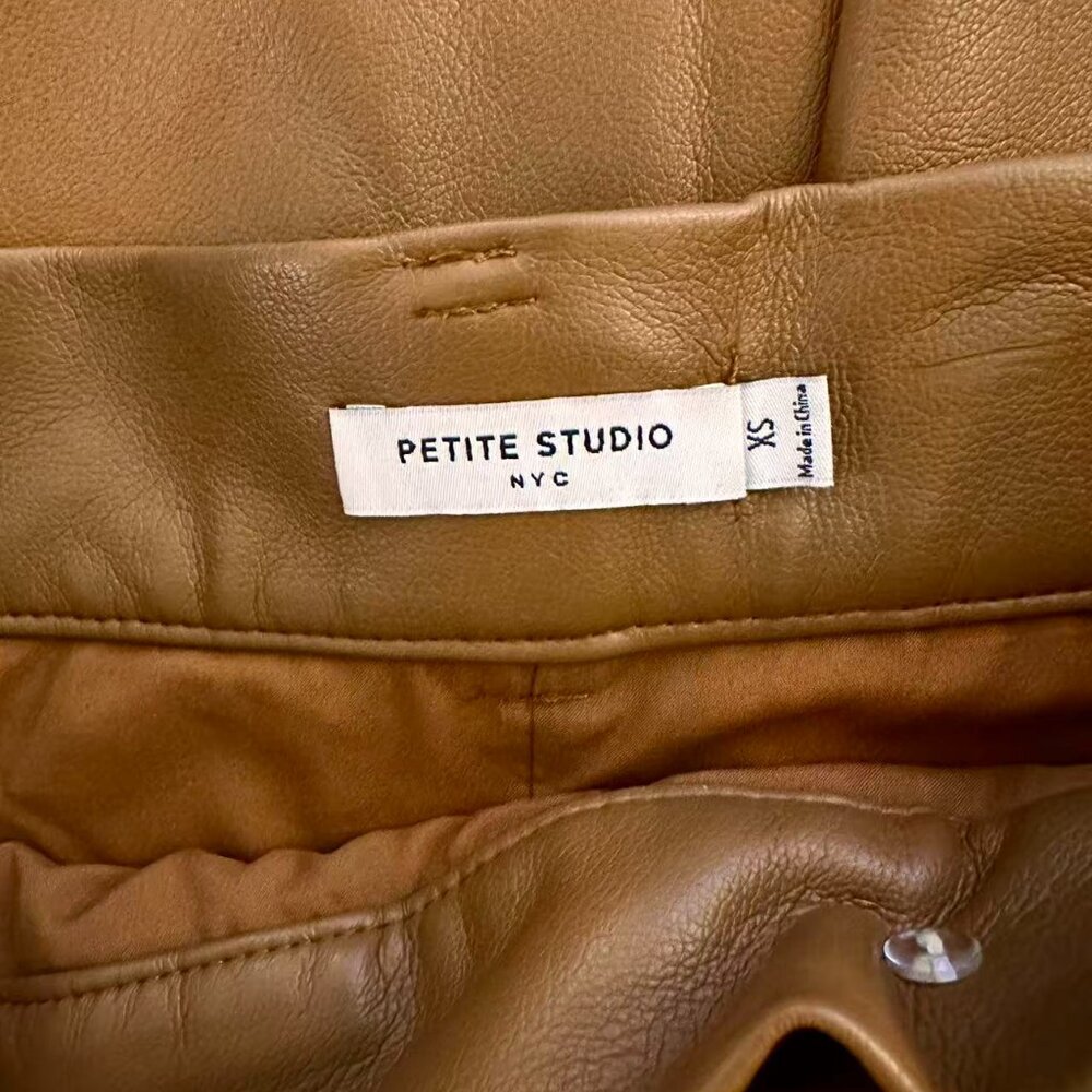 Petite Studio Kinsley Vegan Leather Skirt - Mocha XS - Picture 4 of 4